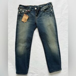 True Religion NWT Julie Low Rise Flap Skinny Ankle Capri Crop Denim Jeans 31
